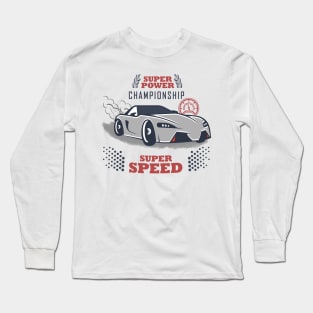 Racing Car Silver Long Sleeve T-Shirt